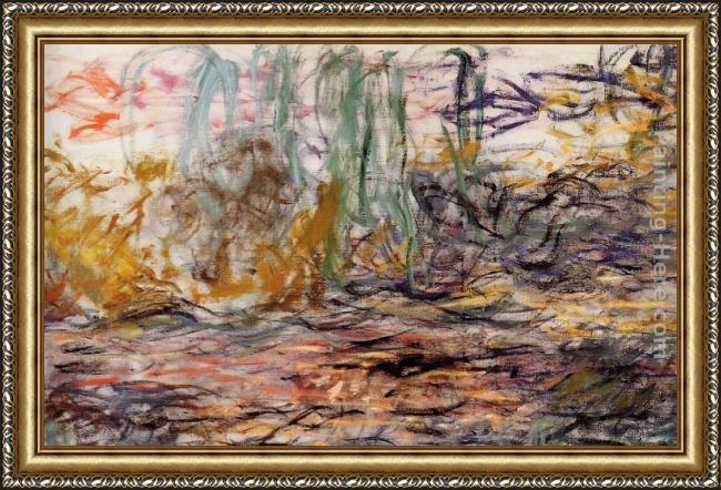 Framed Claude Monet water-lilies left painting