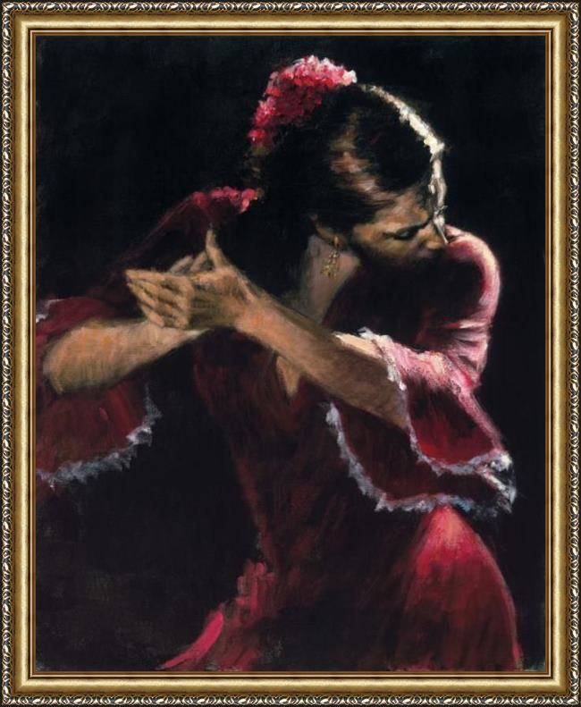 Framed Flamenco Dancer study for flamenco painting