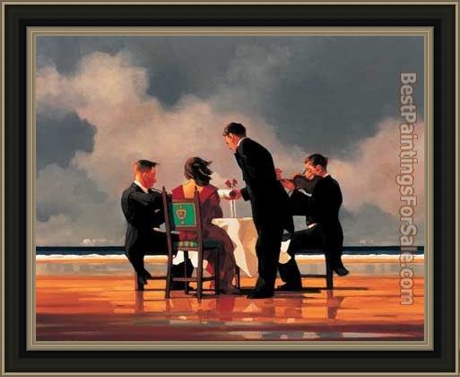 Framed Jack Vettriano elegy for the dead admiral i painting