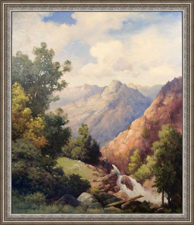 Framed Robert Wood limpia creek, west texas painting