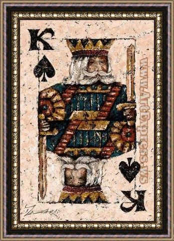 Framed Trevor Mezak king of spades painting