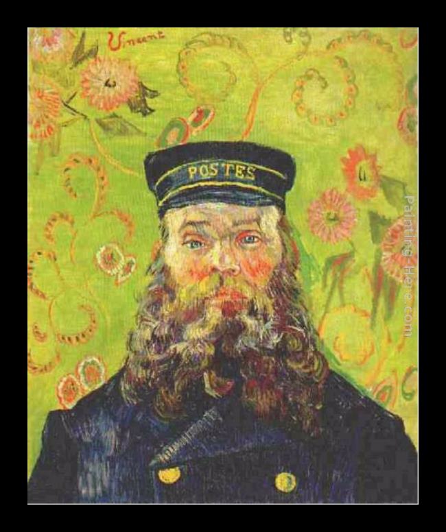 Framed Vincent van Gogh portrait of the postman joseph roulin painting