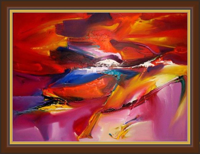 Framed 2010 sea dream in red vii khun suthirak painting