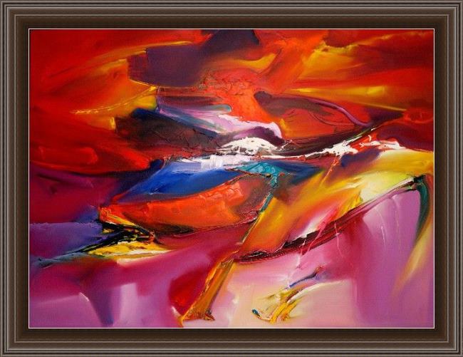 Framed 2010 sea dream in red vii khun suthirak painting