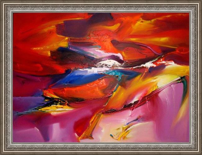 Framed 2010 sea dream in red vii khun suthirak painting