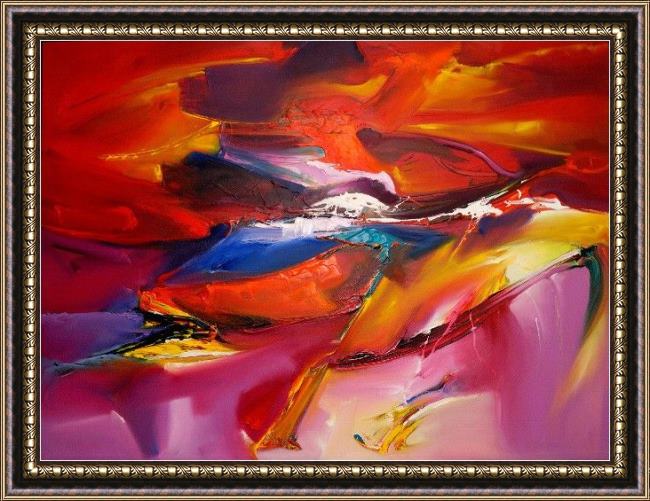 Framed 2010 sea dream in red vii khun suthirak painting