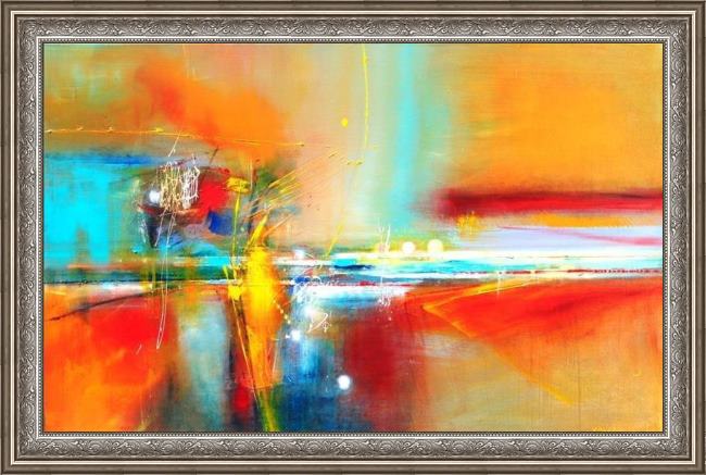 Framed 2010 twilight zone over bas strait painting