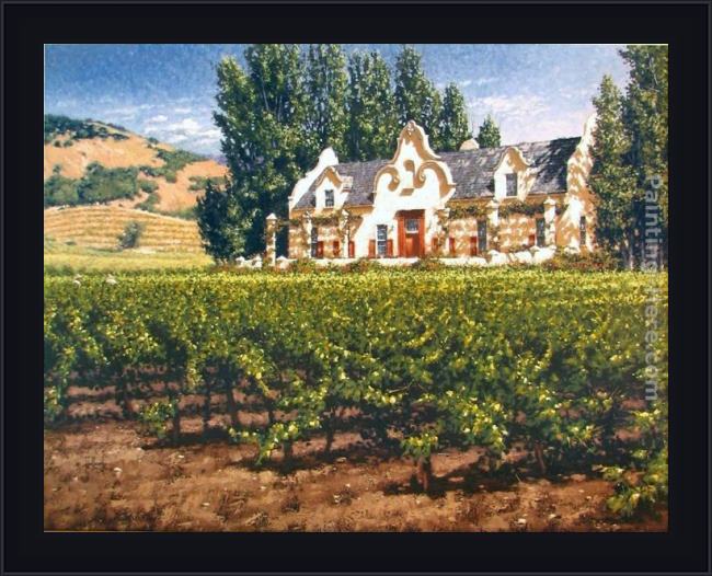 Framed 2011 chimney rock winery painting
