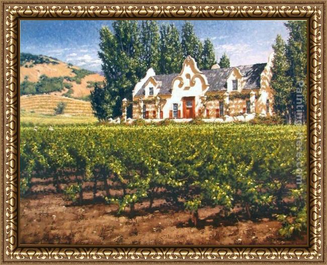 Framed 2011 chimney rock winery painting