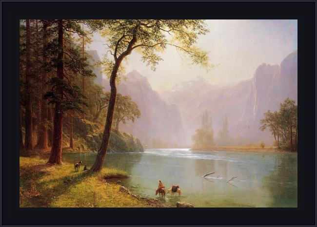 Framed Albert Bierstadt kerns river valley california painting