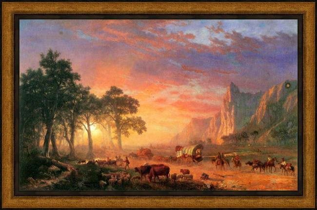 Framed Albert Bierstadt the oregon trail painting