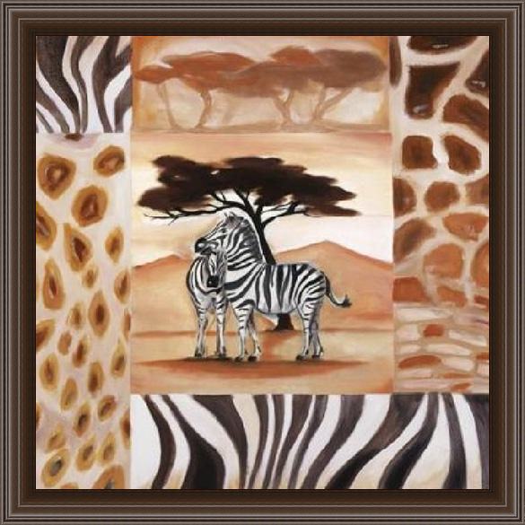 Framed Alfred Gockel animals of the veldt - zebras painting
