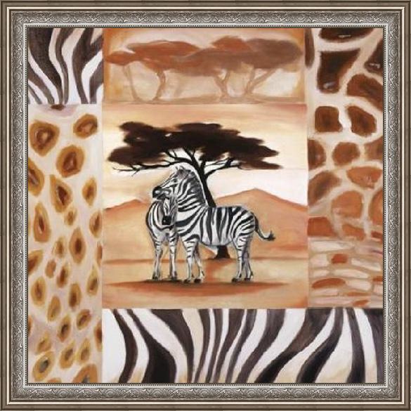 Framed Alfred Gockel animals of the veldt - zebras painting