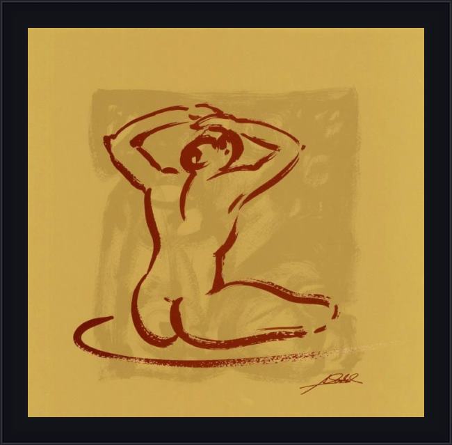 Framed Alfred Gockel body language i (gold) painting