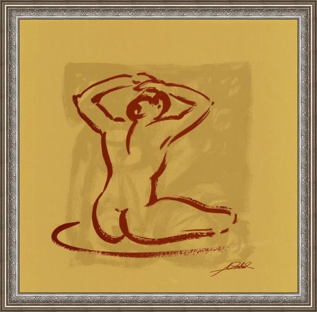 Framed Alfred Gockel body language i (gold) painting