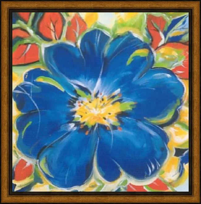 Framed Alfred Gockel deep blue dazzler painting