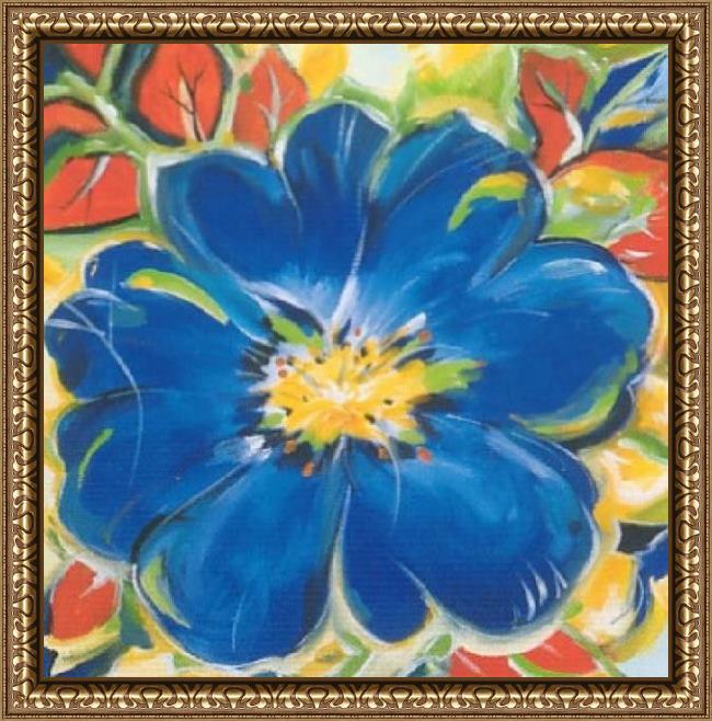 Framed Alfred Gockel deep blue dazzler painting