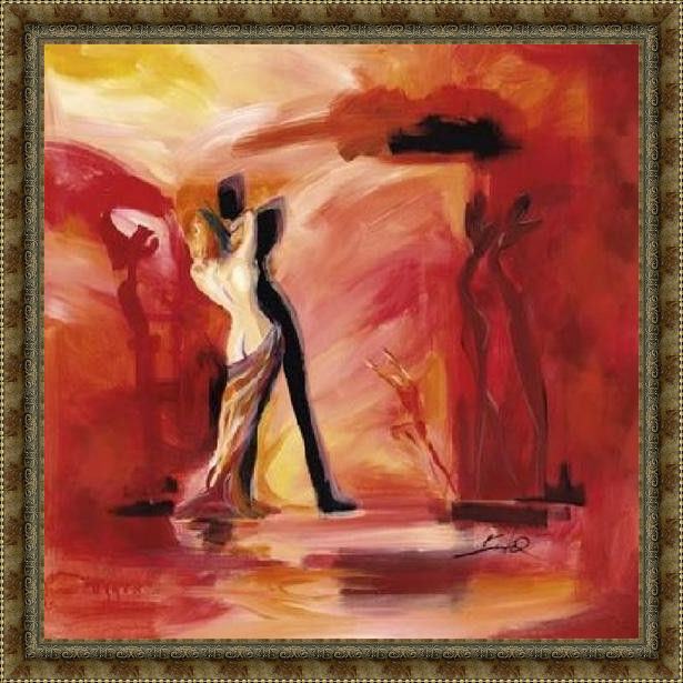 Framed Alfred Gockel romance in red ii painting