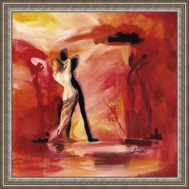 Framed Alfred Gockel romance in red ii painting