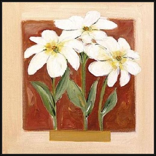 Framed Alfred Gockel sandstone florals iii painting