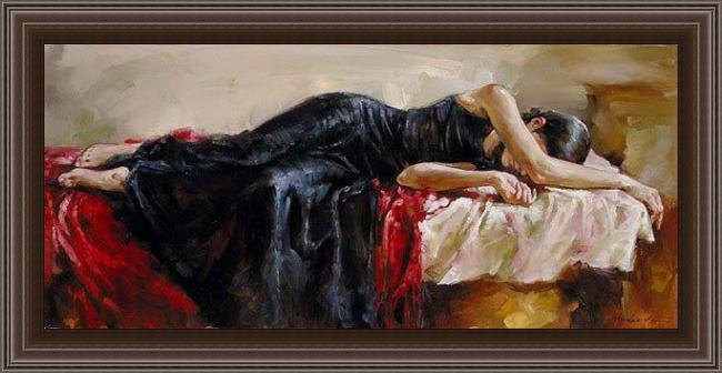 Framed Andrew Atroshenko repose painting