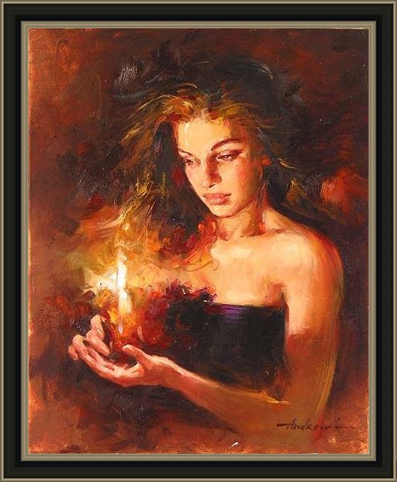 Framed Andrew Atroshenko shimmering light painting