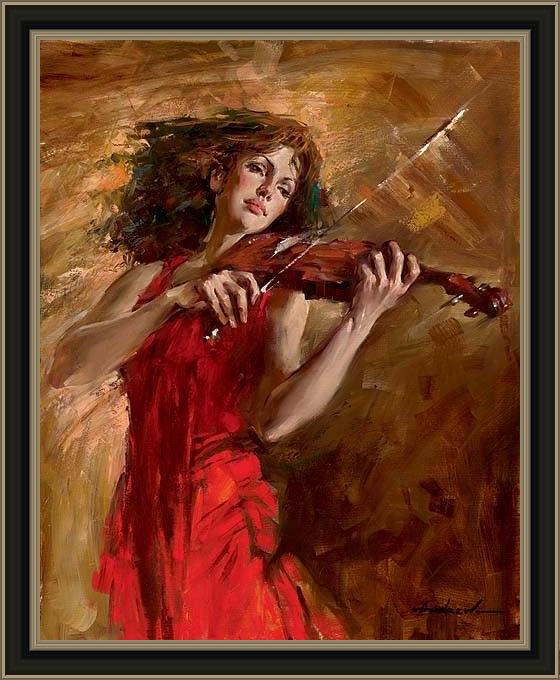 Framed Andrew Atroshenko solo painting