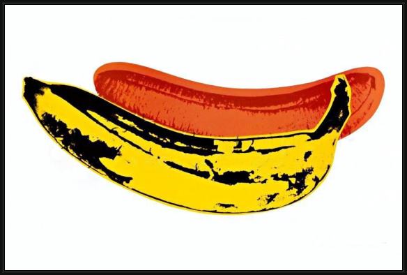 Framed Andy Warhol banana painting