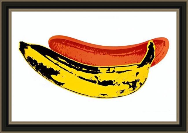 Framed Andy Warhol banana painting