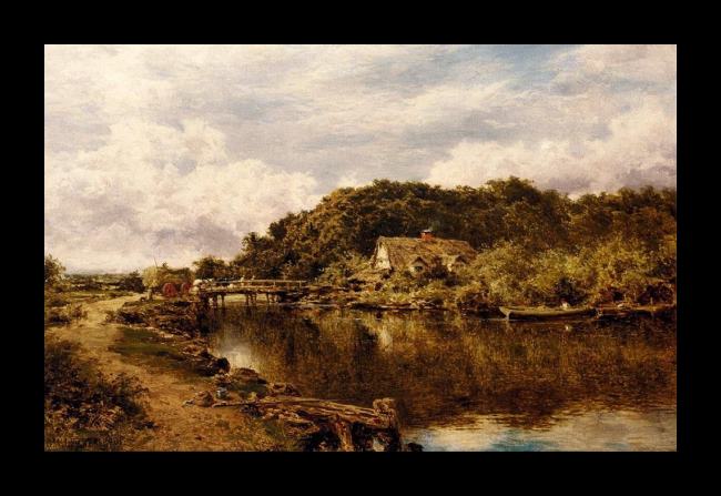 Framed Benjamin Williams Leader on the stour near flatford mill suffolk painting