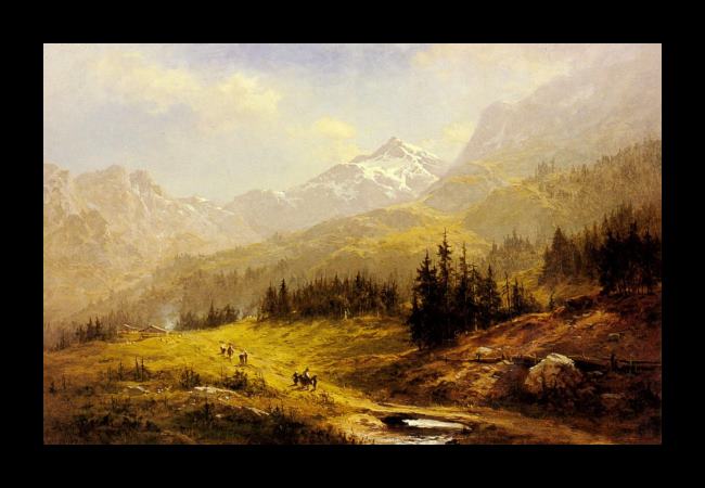 Framed Benjamin Williams Leader the wengen alps morning in switzerland painting
