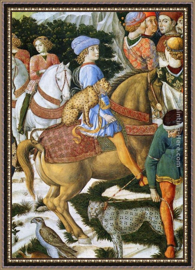 Framed Benozzo di Lese di Sandro Gozzoli portrait of giuliano de medici (detail) painting