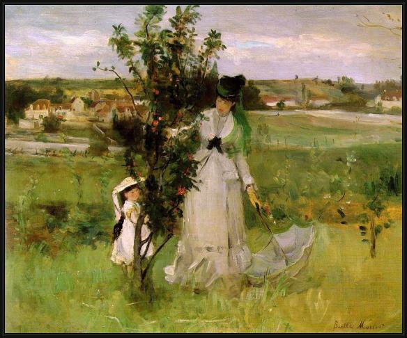 Framed Berthe Morisot hide-and-seek painting