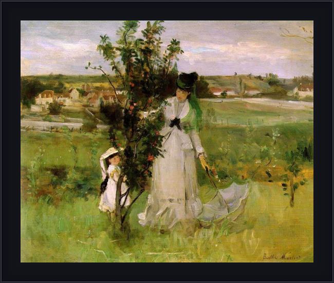 Framed Berthe Morisot hide-and-seek painting