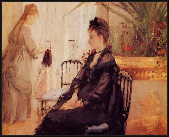 Framed Berthe Morisot interior morisot painting