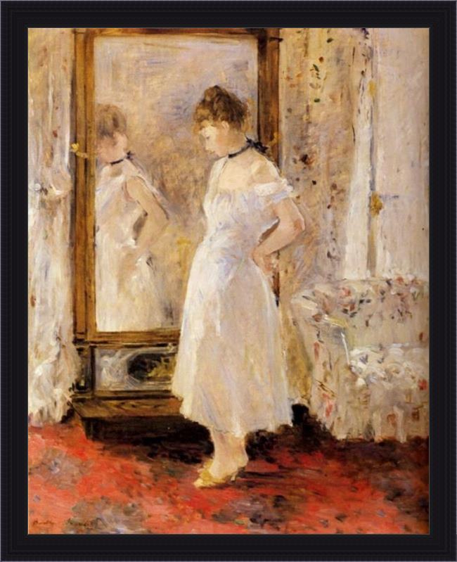 Framed Berthe Morisot the cheval glass painting
