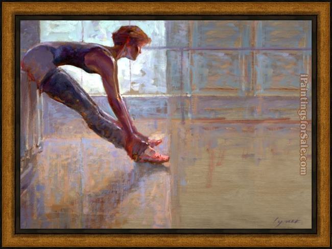 Framed Brent Lynch dancer stretching painting