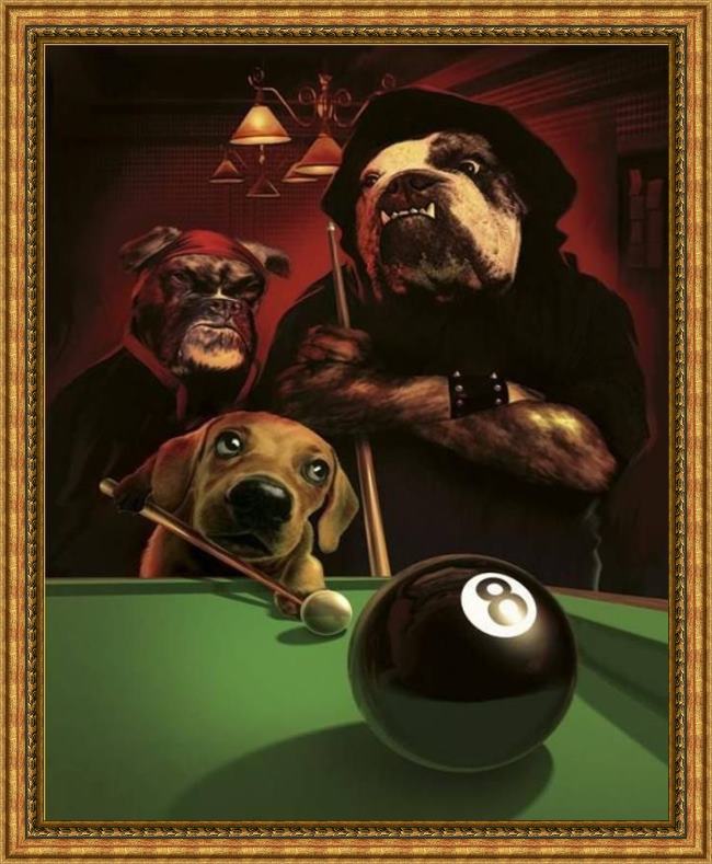 Framed Cassius Marcellus Coolidge the eight ball painting