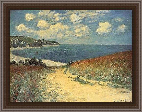 Framed Claude Monet chemin dans les bles a pourville painting