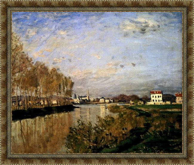 Framed Claude Monet the seine at argenteuil painting