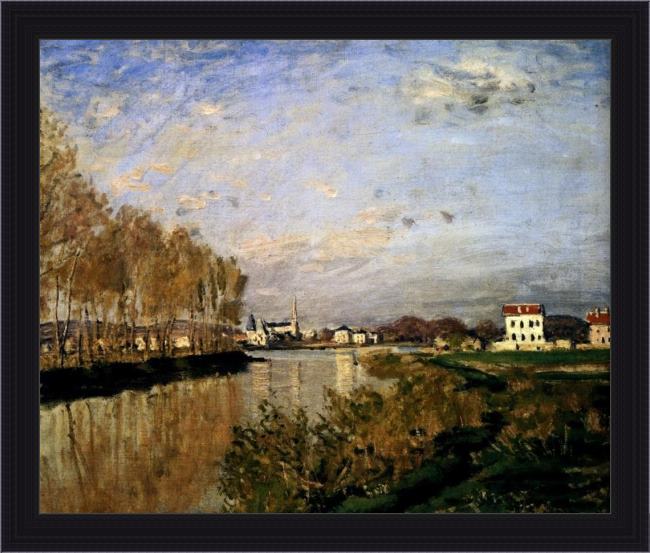 Framed Claude Monet the seine at argenteuil painting