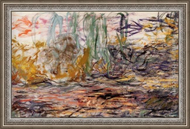 Framed Claude Monet water-lilies left painting