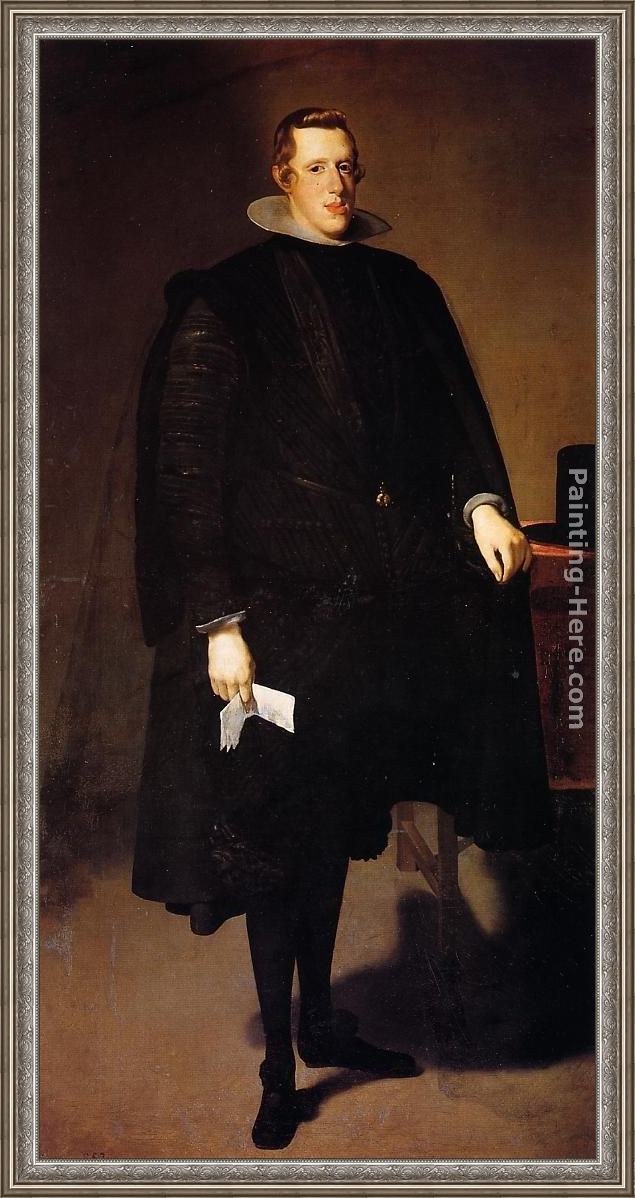 Framed Diego Rodriguez de Silva Velazquez philip iv, standing painting
