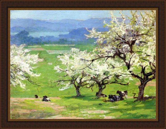 Framed Edward Henry Potthast springtime painting