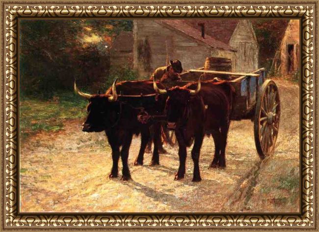Framed Edward Henry Potthast the ox cart painting