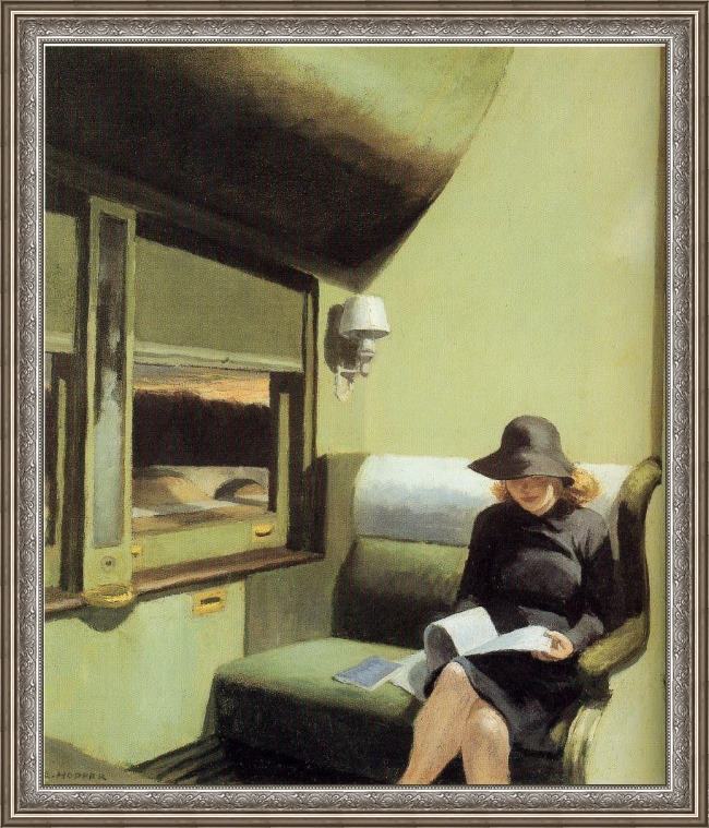 Framed Edward Hopper compartment c, car 193 painting