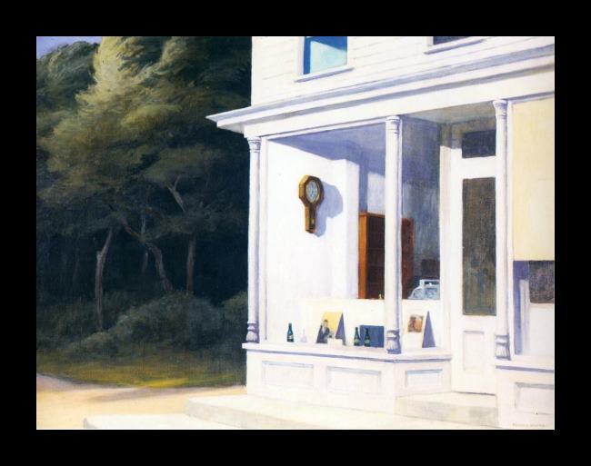 Framed Edward Hopper seven a.m. painting