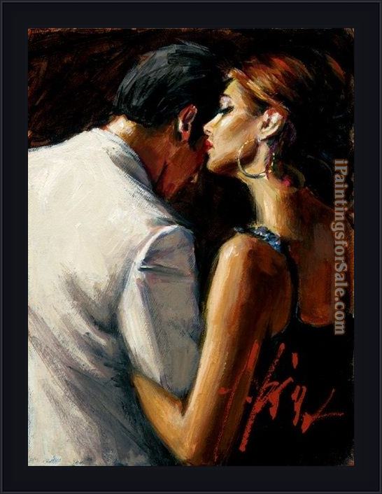 Framed Fabian Perez study for the proposal ix painting