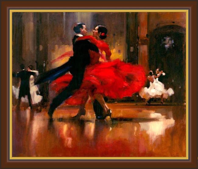 Framed Flamenco Dancer dance series ii painting
