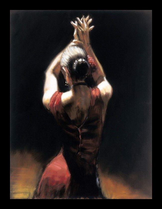 Framed Flamenco Dancer flamenco dancer painting